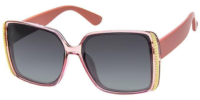 Ladies polarized sunglasses with gold side accents - 4381P