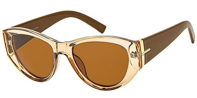 Ladies polarized sunglasses with gold temple accents - 4384P