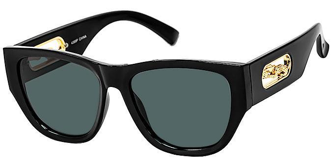 Ladies polarized sunglasses with gold jaguar temple accents - 4389P