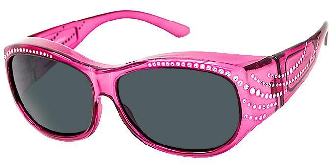 Polarized put-over sunglasses with rhinestone frames - 5030RSP