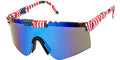 USA Flag Sports Wrap Sunglasses - 5265FG