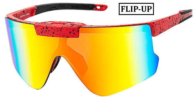 Flip-Up Sports Wrap Sunglasses - 5325TRV
