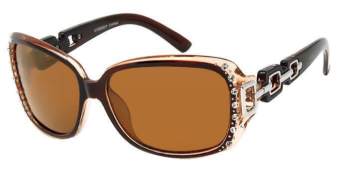 Fashion polarized sunglasses with rhinestones - 8156RSP