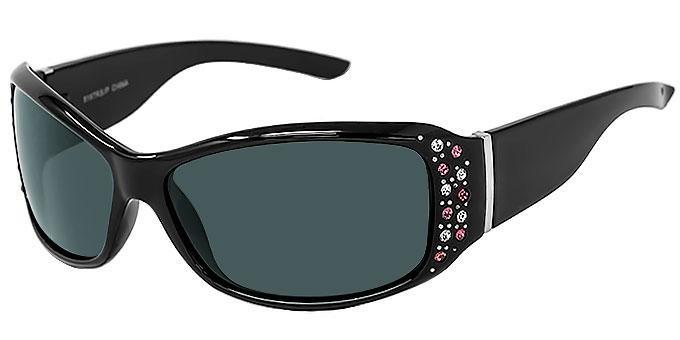 Polarized sunglasses with rhinestone designs in white, blue, and pink - 8187RSP